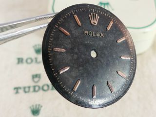 Rare Vintage Rolex Oyster Dial - Black W/ Gilt Chapter Ring