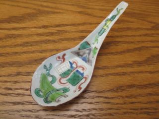 Magnificent Antique Chinese Porcelain Spoon Nyonyaware Straits Peranakan L3