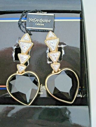 Fabulous Oversized Yves St Laurent signed vintage 80 ' s clip earrings 2