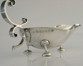 HAND MADE MODERNIST SOLID STERLING SILVER SAUCE BOAT LONDON 2000 ARTS & CRAFTS 2