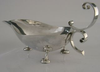 HAND MADE MODERNIST SOLID STERLING SILVER SAUCE BOAT LONDON 2000 ARTS & CRAFTS 4