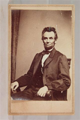1864 President Abraham Lincoln Cdv Photo - Very Rare Portrait By Brady O - 84