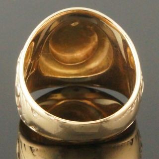 Rare Solid 10K Yellow Gold,  Blue Enamel & Diamond US Air Force Masonic Ring,  NR 6
