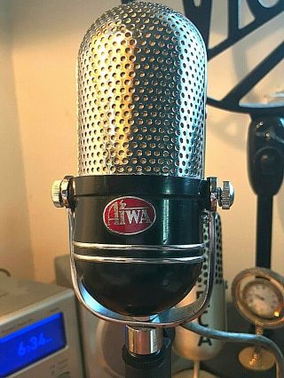 Vintage 1960 ' s AIWA M18 Pill Microphone - upgraded pickup w/ desk stand 2