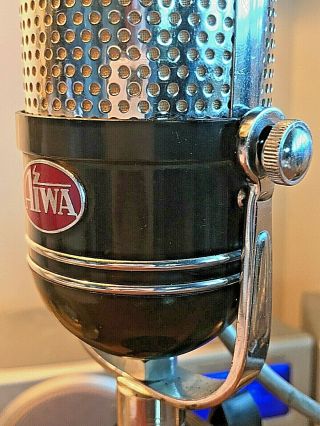Vintage 1960 ' s AIWA M18 Pill Microphone - upgraded pickup w/ desk stand 4