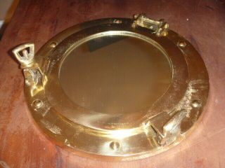 Brass Port Hole Mirror 9 1/2 " Nautical Wall Decor