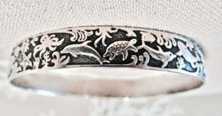 ON HOLD FOR BARBARA Hawaiian Deep Sea Sterling Bangle18g yet Petite 4