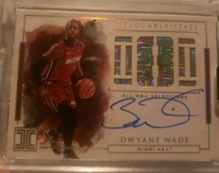 2018 - 19 Panini Impeccable Basketball Dwayne Wade Stats Auto 1/8 Miami Heat Rare