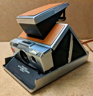 Vtg 1978 Polaroid Sx - 70 Land Camera Model 1 Alpha 1 Leather Strap Flash Bar