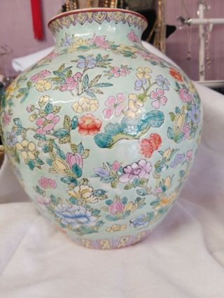 Estate Large Chinese Antique Porcelain Vase Marked Asian China 5