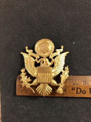 Vtg Wwll Army Military E Pluribus Unum Eagle Crest Emblem Cap Hat Pin Badges