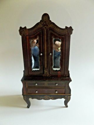 Exquisite Antique Empire Dollhouse Cupboard