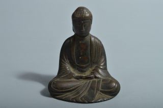 T5463: Japanese Old Copper Buddhist Statue Sculpture Ornament Buddhist Art