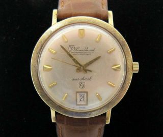 Rare 14k Gold Vintage Lucien Piccard Seashark Automatic Watch,  Deep Water