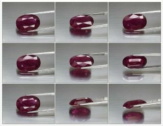 CERTIFICATE Inc.  Huge Rare 10.  67ct 16.  7x11.  4mm Oval Natural Unheated Red Ruby 3