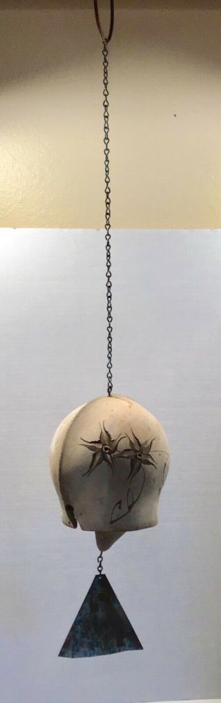 Cosanti Paolo Soleri Ceramic & Metal 38” Wind Chime Bell 70’s Vintage