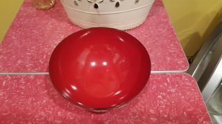 Vintage True Red Cathrineholm Enamelware Lotus Bowl 9.  5 