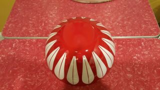 Vintage True Red Cathrineholm Enamelware Lotus Bowl 9.  5 