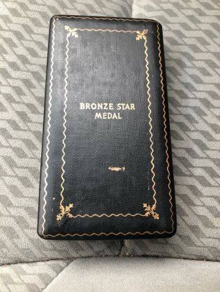 Vintage Ww2 Bronze Star Medal In Old - Style Case,  Nr