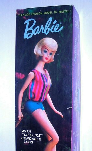 Vintage 1965 Ash Blonde American Girl Barbie Box,  Stand 1070 Japan