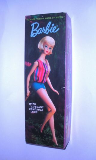 Vintage 1965 Ash Blonde American Girl Barbie Box,  Stand 1070 Japan 2