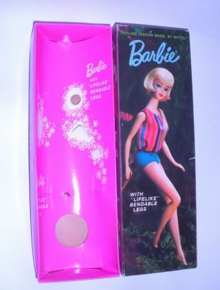 Vintage 1965 Ash Blonde American Girl Barbie Box,  Stand 1070 Japan 6
