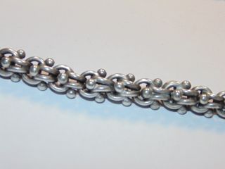 Vintage Sterling Silver Mens Rocker Biker Heavy Studded Chain Links Necklace 925