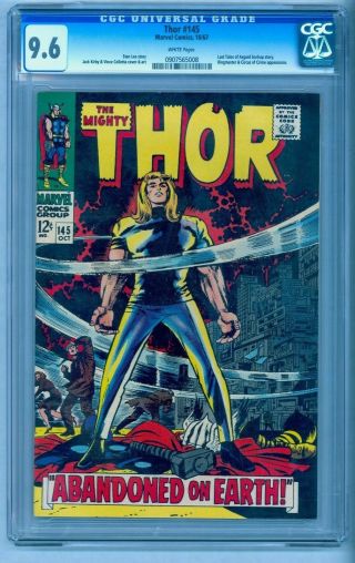 Thor 145 Cgc 9.  6 Nm,  Rare White Pgs Only 4 9.  8s See All Our Thors