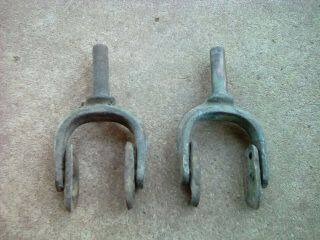 Vintage Brass Bronze Oar Locks Pair - Rowlock Horns - Bronze Oarlocks