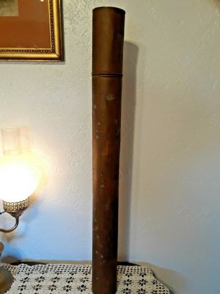 Light Weight Antique /vintage Brass Nautical Chart / Map Holder Case Cylinder