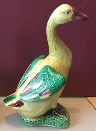 Vintage Pair Chinese Tang Revival 3 - Color Sancai Majolica Duck Figurines 3