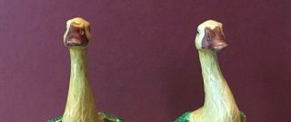 Vintage Pair Chinese Tang Revival 3 - Color Sancai Majolica Duck Figurines 4