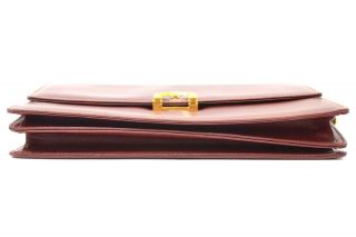 Authentic Cartier Must Line Leather One Shoulder Bag Vintage Bordeaux Gold Women 7