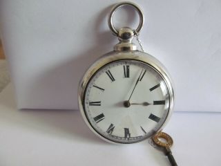 1842 Antique Verge/fusee Pair Cased Pocket Watch Solid Silver V.  G.  C And