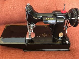 RARE Singer Featherweight 221 Sewing Machine 1949 Serviced Read 10