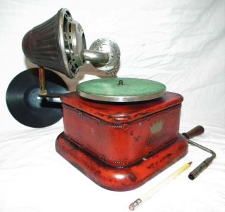 Rare Vintage Coronet Small Portable 78 Rpm Phonograph Gramophone Record Player