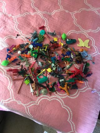 Dozens And Dozens Of 1980s - 90s Toy Accessories And Parts,  Weapons Vehicle Parts,