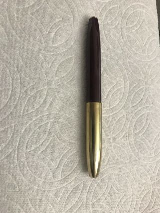 Rare Vintage Sheaffer Pfm V (pen For Men) Red Maroon / Gold Cap Fp Fountain Pen
