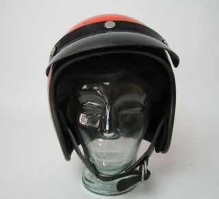 Vintage Bell RT Toptex helmet motorcycle car racing orange 7 1/2 /w visor 3