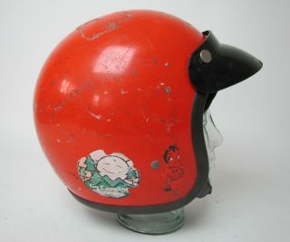Vintage Bell RT Toptex helmet motorcycle car racing orange 7 1/2 /w visor 4