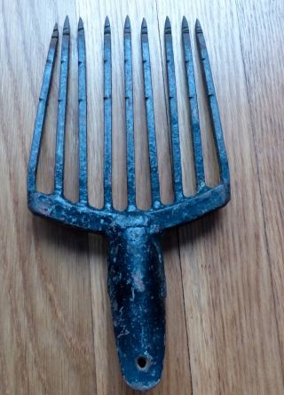 Vintage Hand Forged Eel,  Fish Spear,  9 Tines