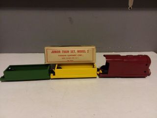 Vintage Thompson Equipment Corp Steel Toy Train Set 21 1/2 " Long