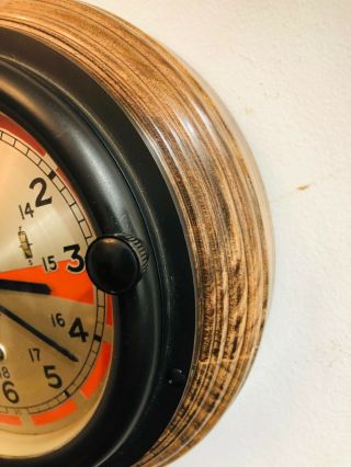 Vintage Brass Chelsea Radio Room Ship ' s Clock W/ Recess Mount 6 