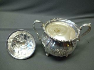 Webster Wilcox International Silver Co Du Barry Coffee Tea Pot Set Platter Tray 7