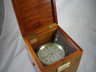 Antique T.  L Ainsley English Made Key wind spring detent Marine chronometer 1800s 4