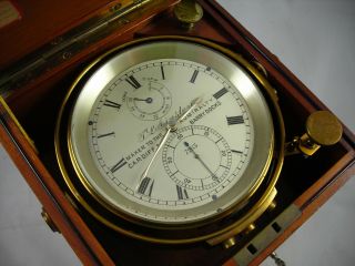 Antique T.  L Ainsley English Made Key wind spring detent Marine chronometer 1800s 5