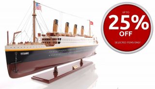 Rms Titanic Ocean Liner Cruise Ship Built 56 " Xlarge Wooden Model Boat Assembled