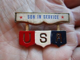 Wwii Us Army Son - In - Service Lapel Pin Great Pin