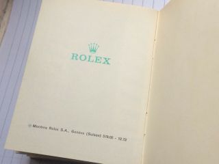 ROLEX VINTAGE YOUR ROLEX BOOKLET - REF 579.  02 - DATED 12/73 - 32 PAGES - MOST WITH PICS 12