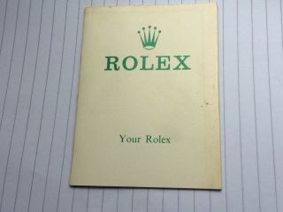 Rolex Vintage Your Rolex Booklet - Ref 579.  02 - Dated 12/73 - 32 Pages - Most With Pics